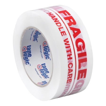 Tape Logic® Pre-Printed Carton Sealing Tape, "Fragile Handle With Care", 2.2 Mil, 2" x 110 yds., Red/White, 36/Case