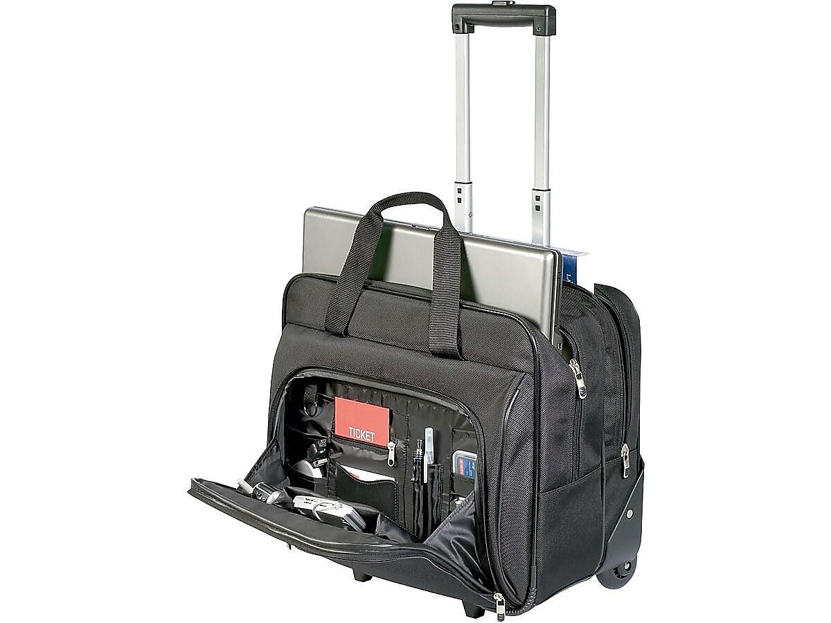 Targus Laptop Rolling Briefcase, Black Polyester