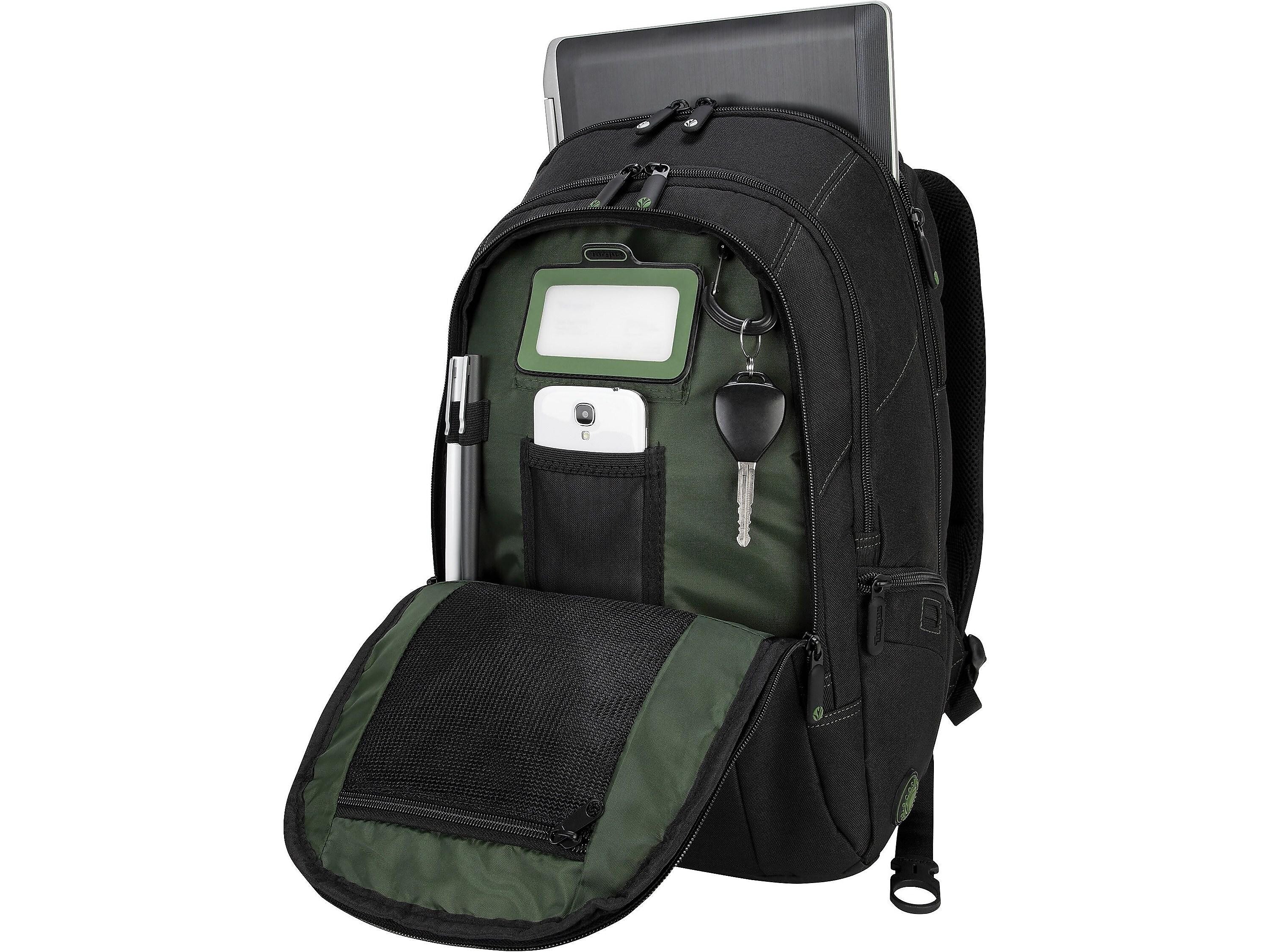 Targus Spruce EcoSmart Backpack, Black/Green