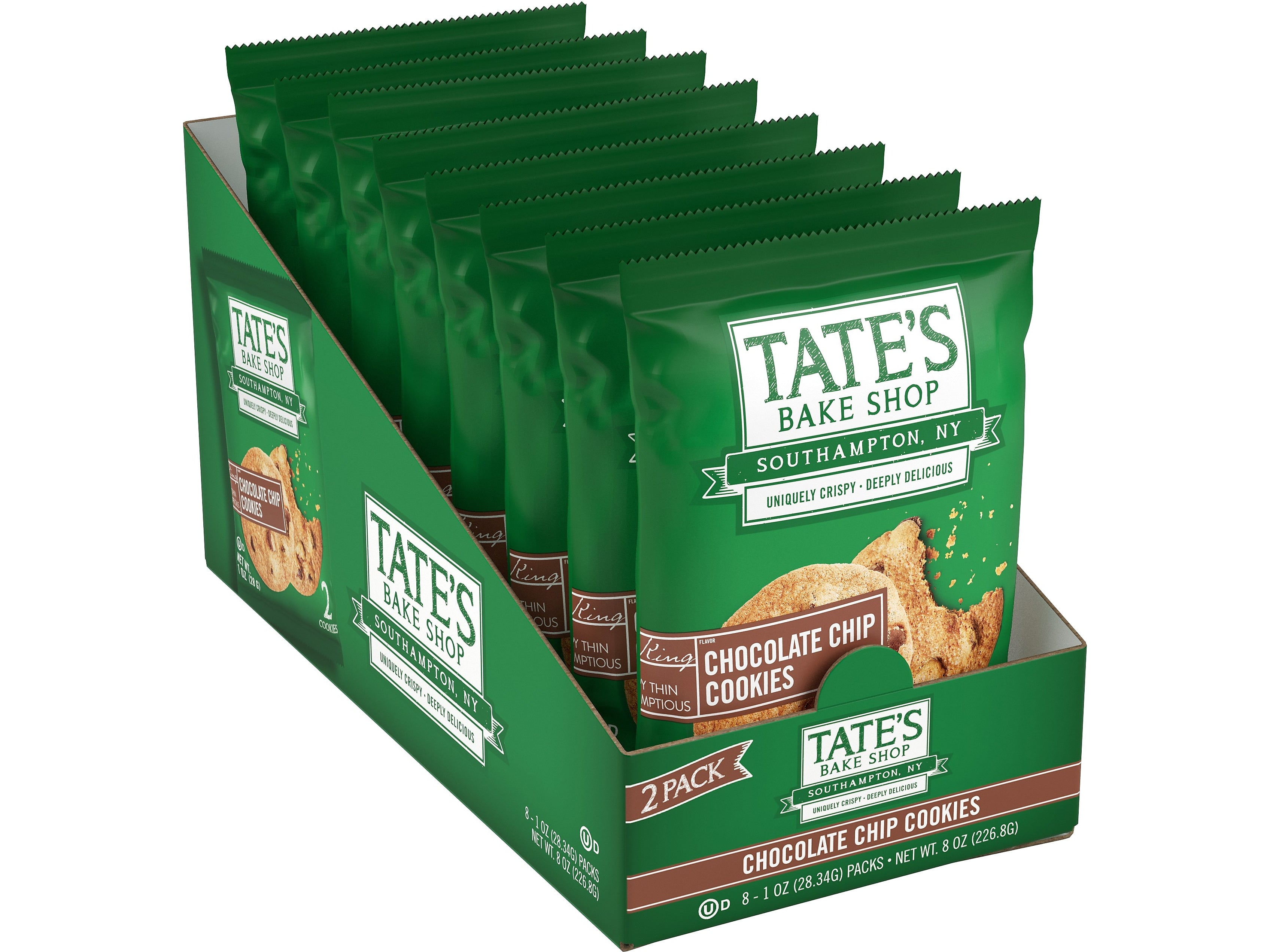 Tate's Bake Shop Chocolate Chip Cookies, 1 oz, 32/Carton
