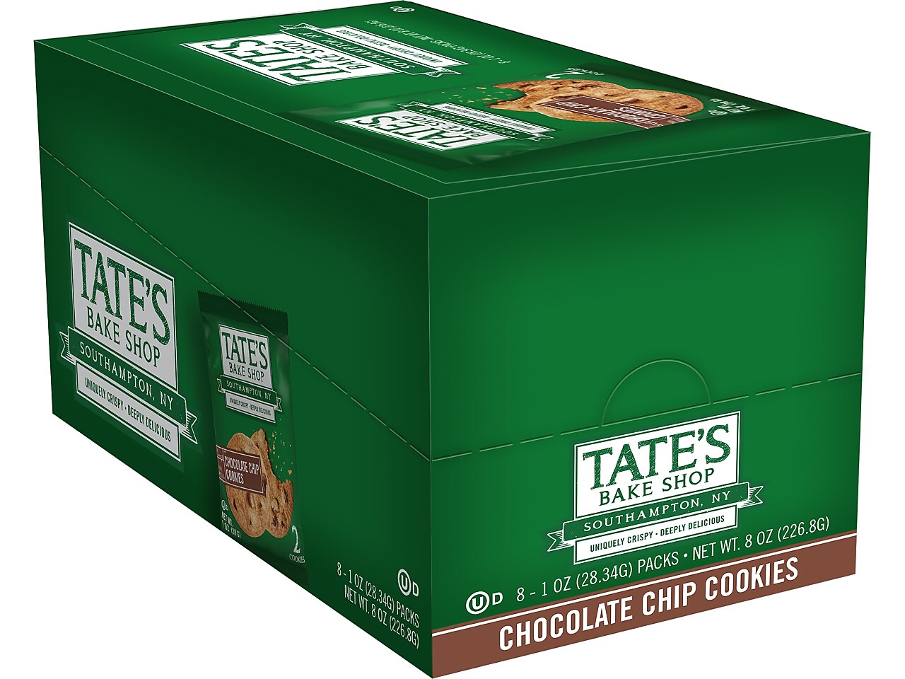 Tate's Bake Shop Chocolate Chip Cookies, 1 oz, 32/Carton