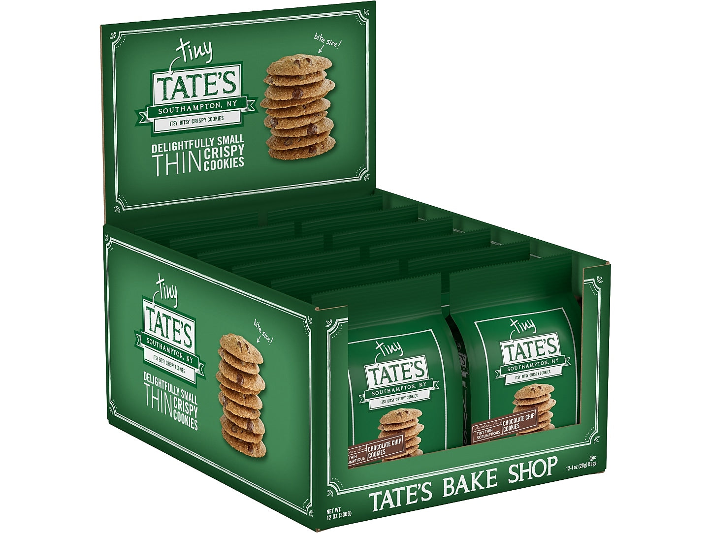 Tates Bake Shop Tiny Tate's Chocolate Chip Cookies, 1 oz., 24/Carton
