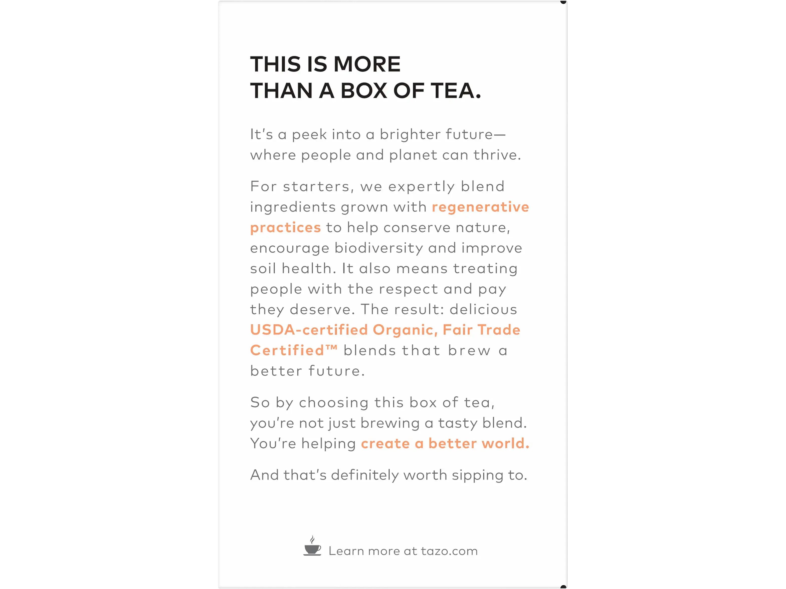 Tazo Refresh Mint Herbal Tea, Tea Bag, 0.67 Oz., 16/Box