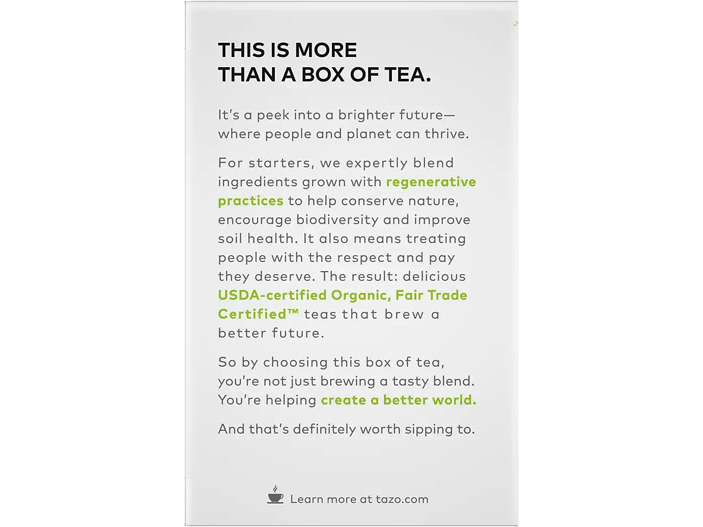 Tazo Zen Green Tea, Tea Bag, 1.2 Oz., 16/Box