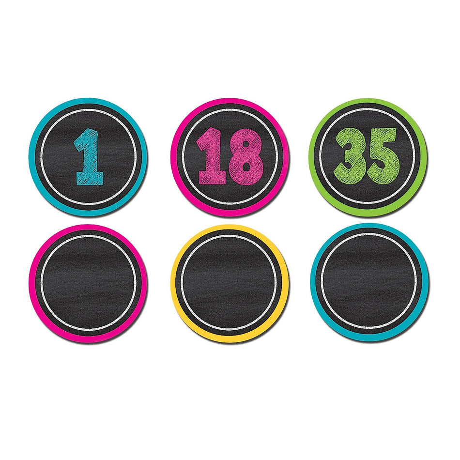 Teacher Created Resources 2.25" Magnetic Number Accents, Chalkboard Brights, 42/Pack, 3 Packs