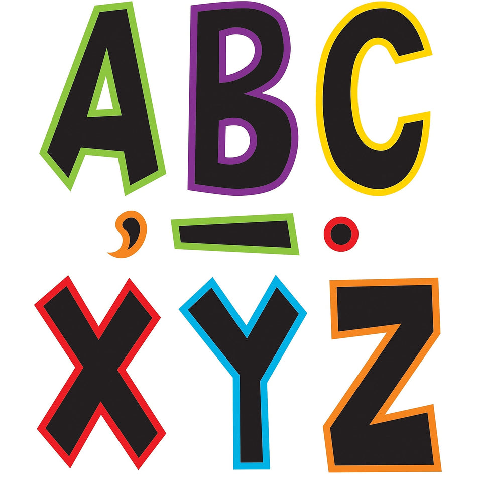 Teacher Created Resources 7" Fun Font Letters, Electric Bright Colors, 120 Pieces/Pack, 3 Packs