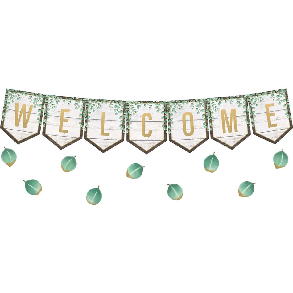 Teacher Created Resources® Eucalyptus Pennants Welcome Bulletin Board Set