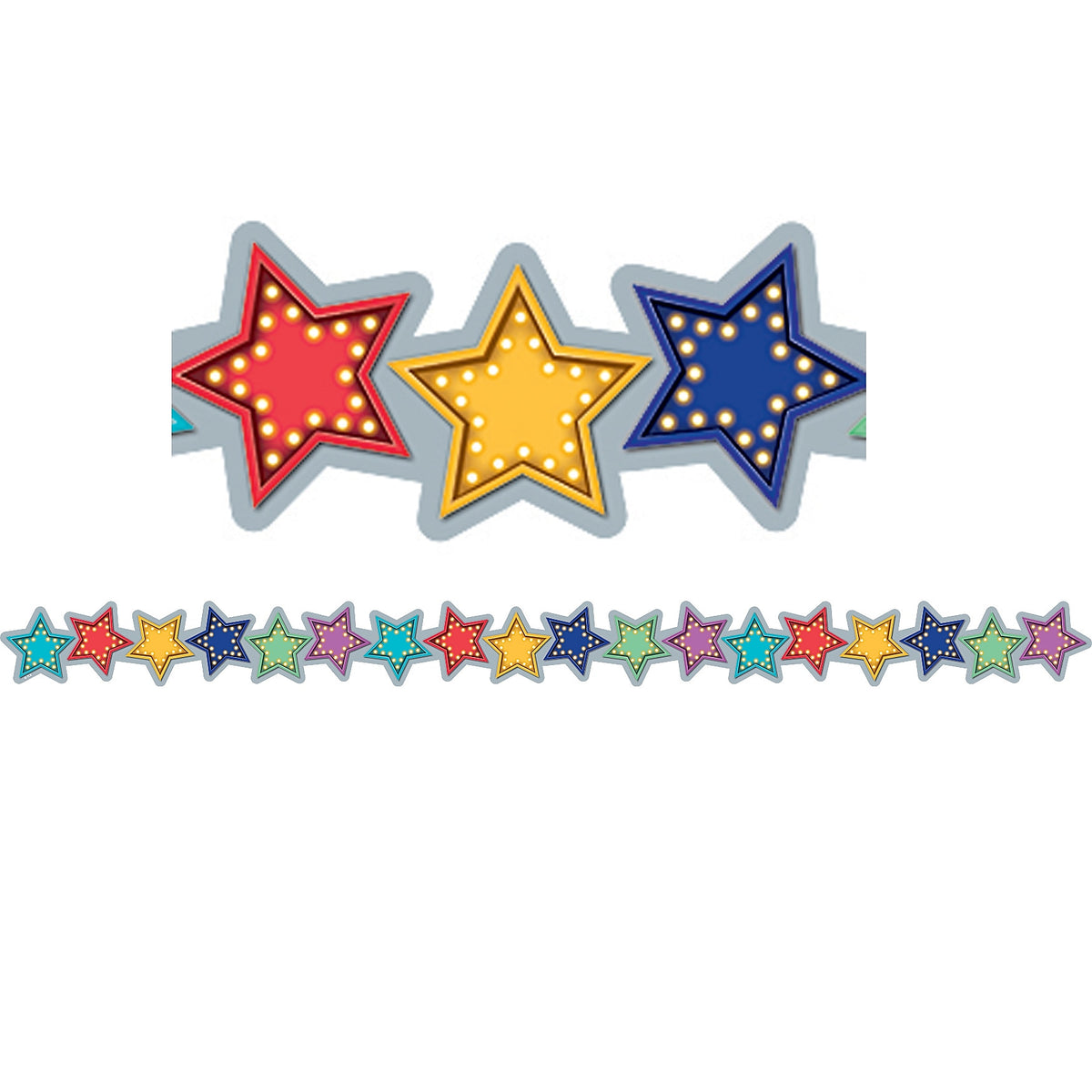 Teacher Created Resources Marquee Stars Die-Cut Border Trim, 35 Feet Per Pack, 6 Packs