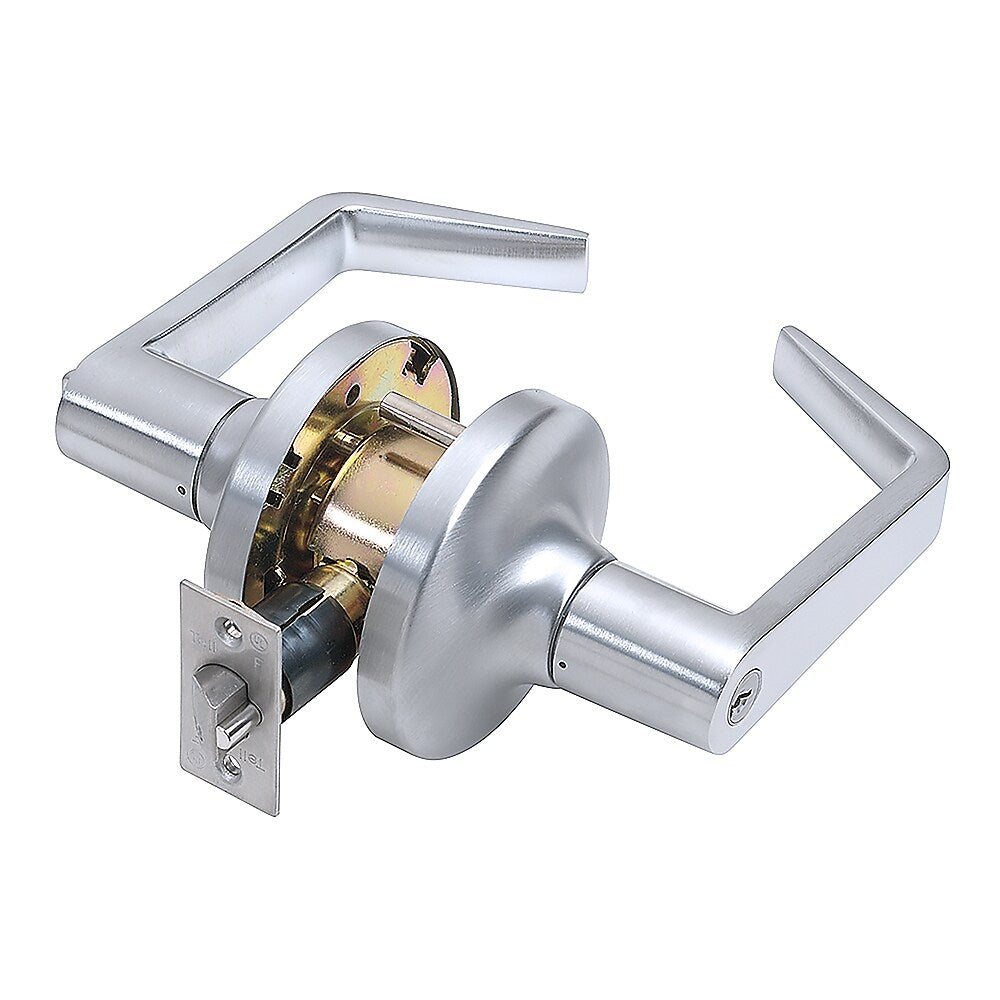 Tell Heavy Duty Commercial Entry Lever Lockset, Satin Chrome Finish 26D