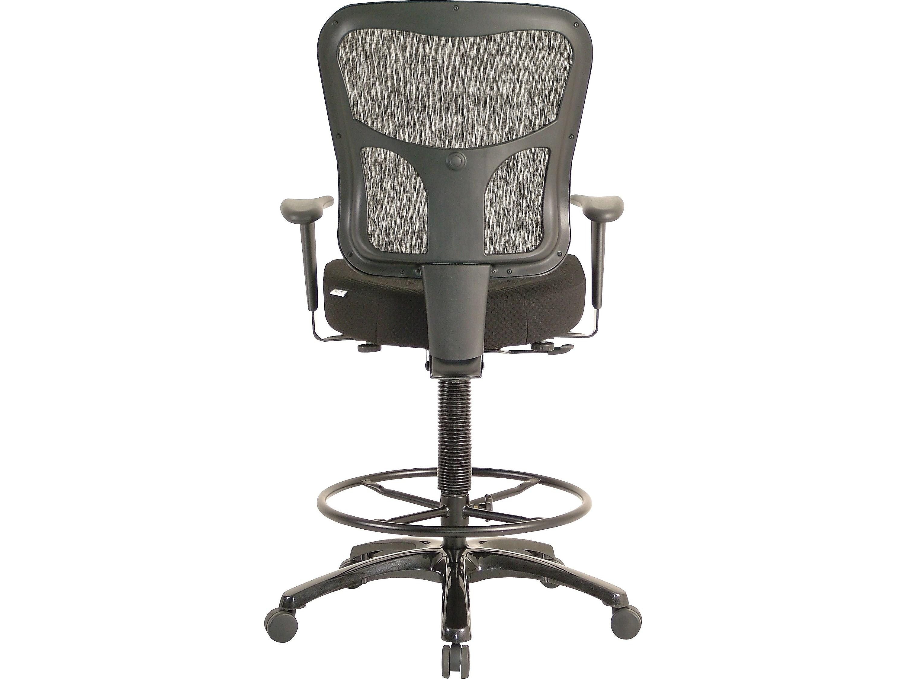 Tempur-Pedic Mesh Back Fabric Drafting Stool, Black