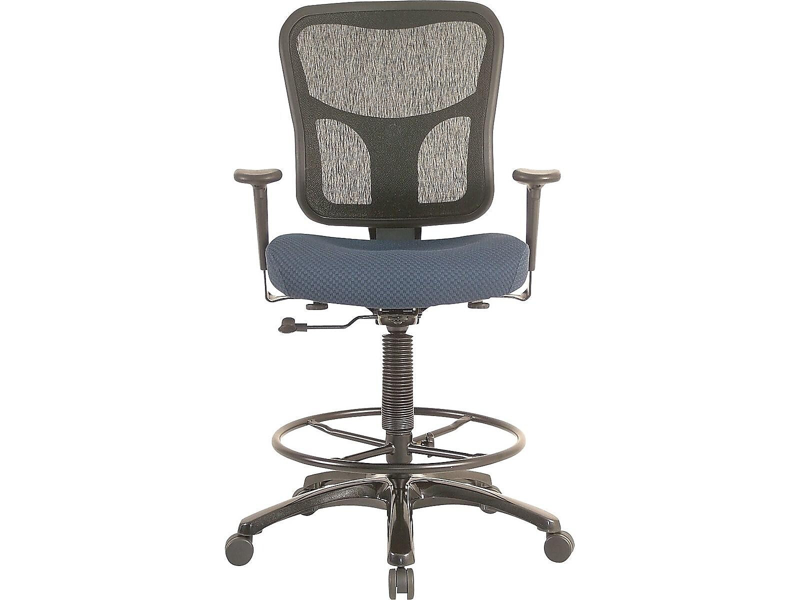Tempur-Pedic Mesh Back Fabric Drafting Stool, Navy