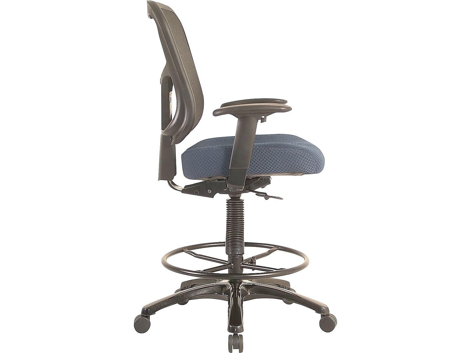 Tempur-Pedic Mesh Back Fabric Drafting Stool, Navy