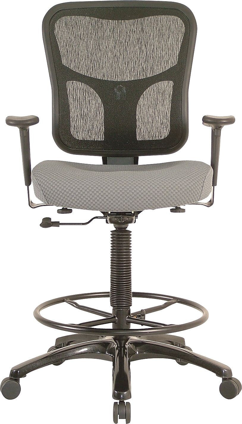Tempur-Pedic Mid-Back Fabric Drafting Stool, Gray