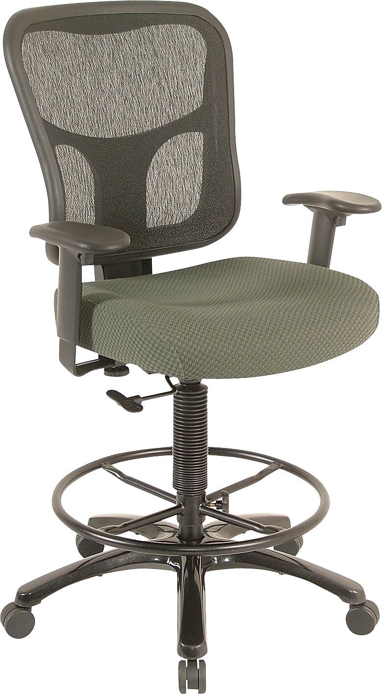Tempur-Pedic® TP8200 Ergonomic Fabric Mid-Back Drafting Stool, Olive