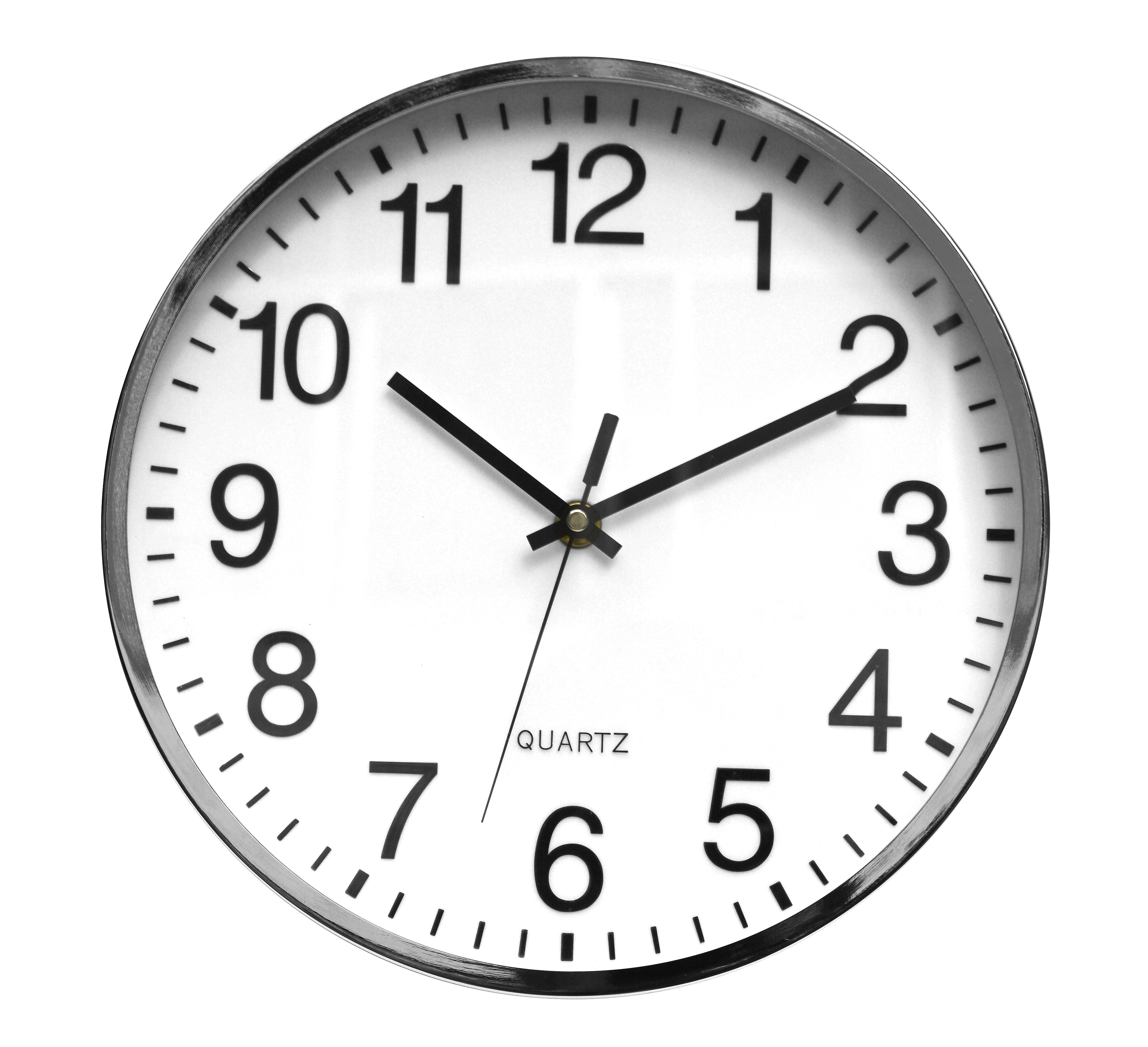 TEMPUS Contemporary Wall Clock with Silent Sweep Quiet Movement, Metal 12