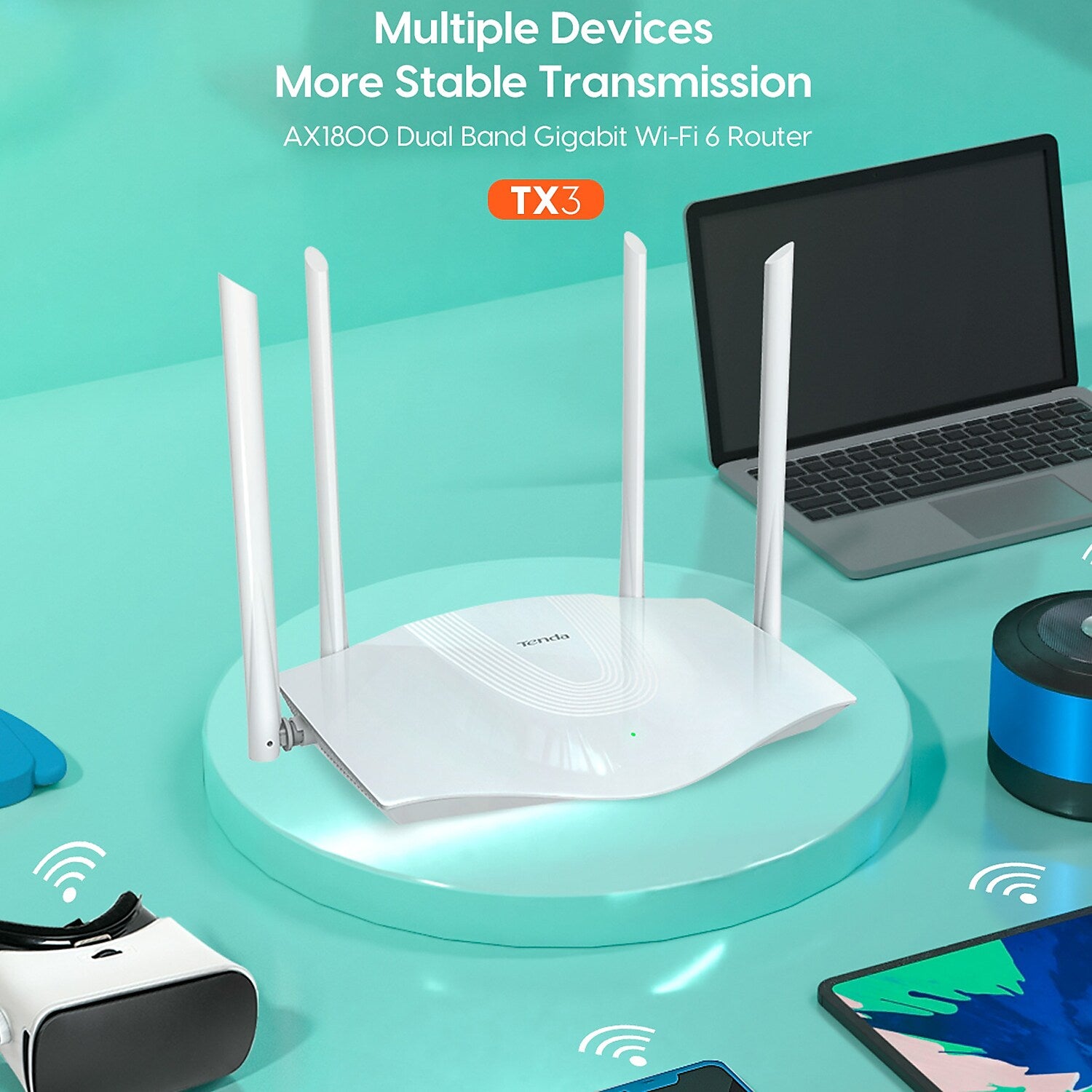 Tenda AX1800 Dual Band Router, White