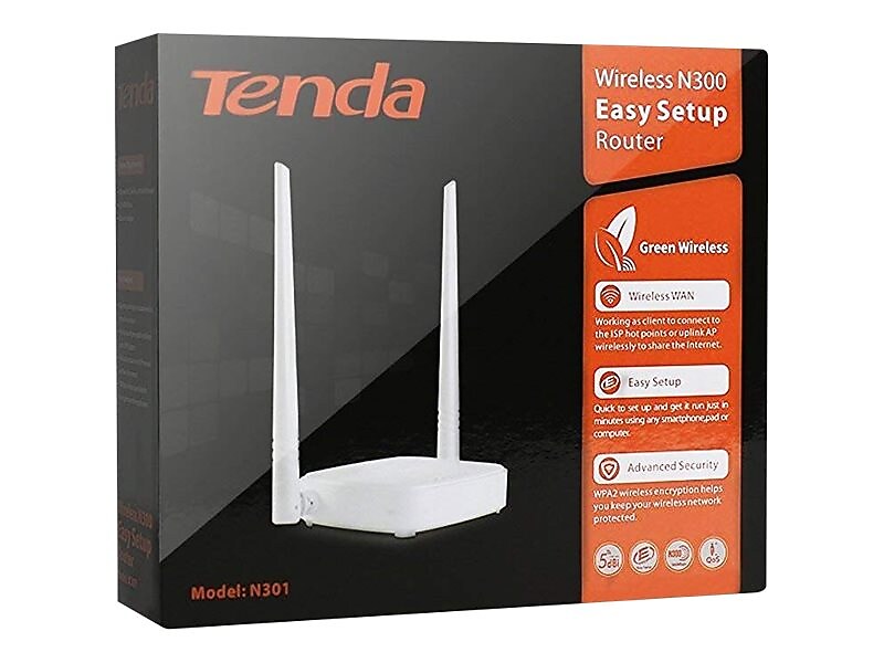 Tenda N300 Single Band Router, White