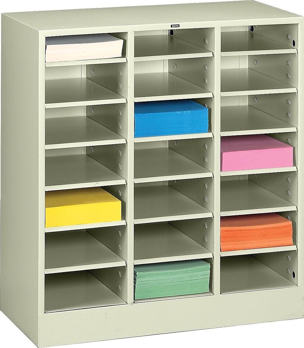 Tennsco 21-Compartment Literature Organizers, 30.6", Putty