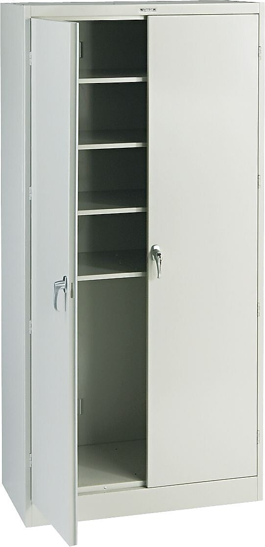 Tennsco® Deluxe Steel Storage Cabinet, Non-Assembled, 78Hx36Wx18D", Light Gray