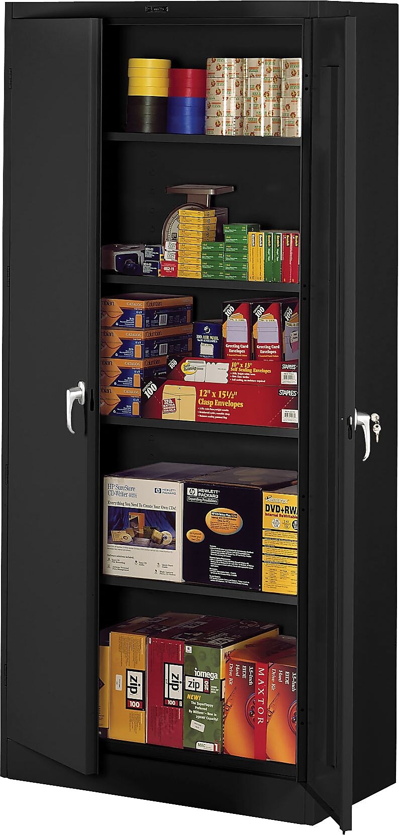 Tennsco Deluxe Storage Cabinet, 5-Shelf, Black, 78