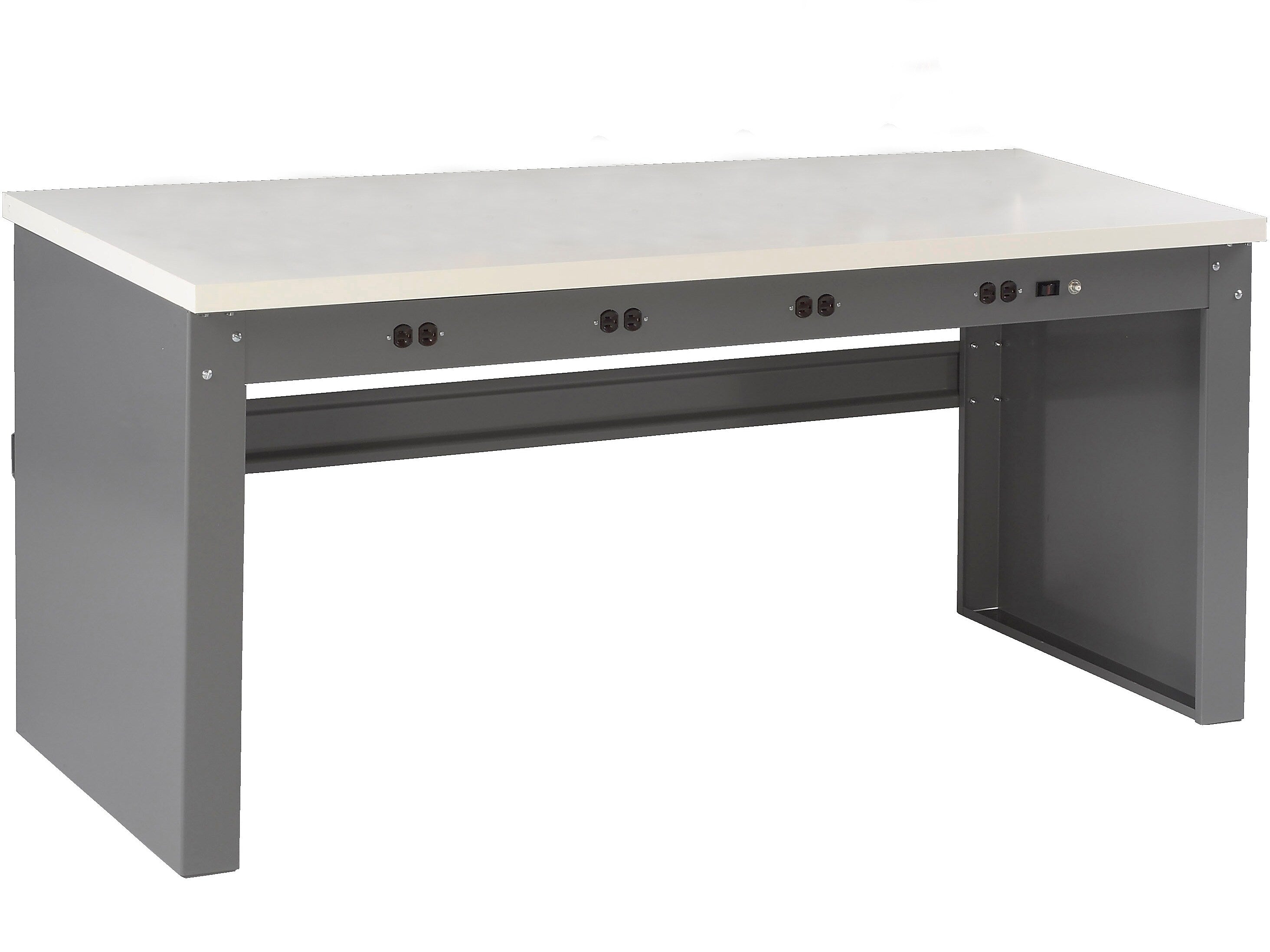 Tennsco Electronic 72" Workstation Table, Medium Gray