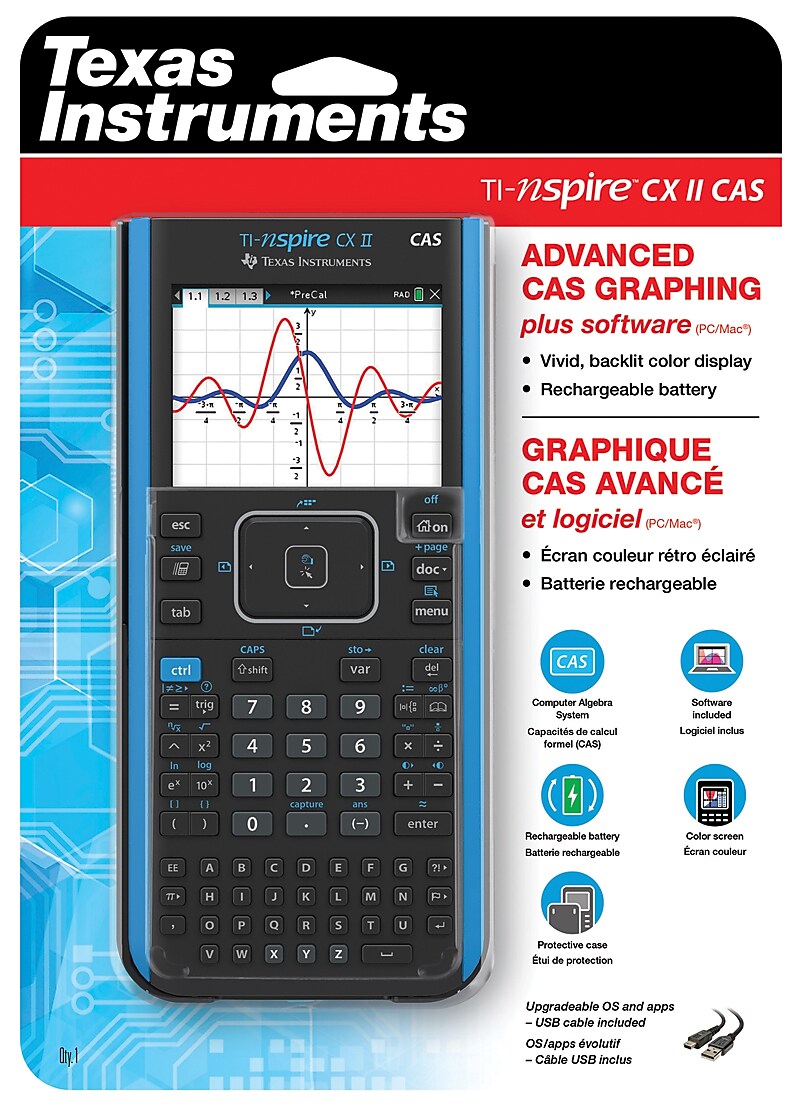 Texas Instruments CXII TI-Nspire CAS Graphing Calculator, Black