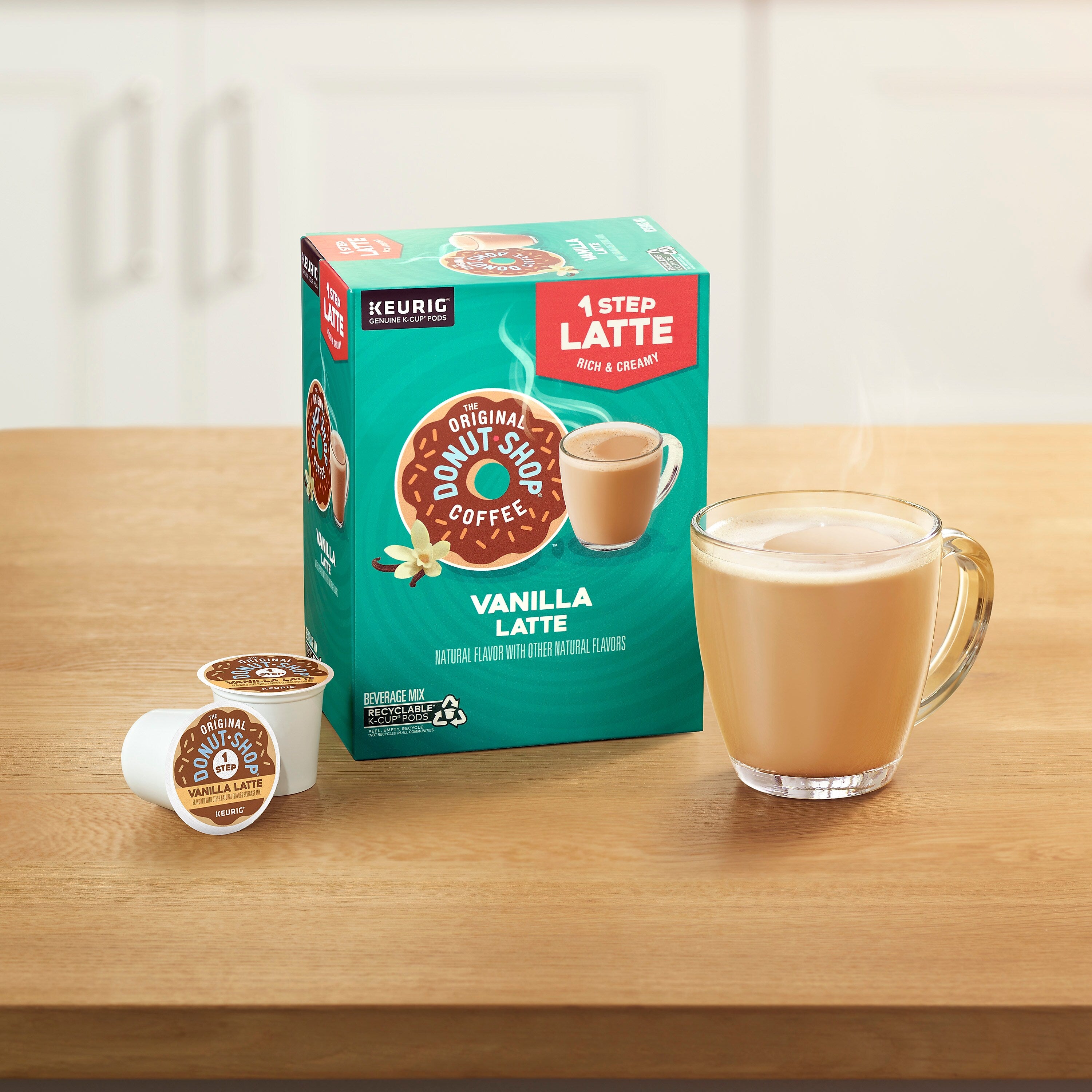 The Original Donut Shop One Step Vanilla Latte Coffee Keurig® K-Cup® Pods, Light Roast, 20/Box