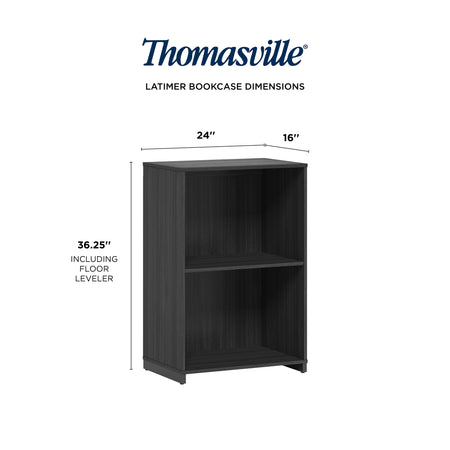 Thomasville Furniture Latimer 2-Shelf 36"H Bookcase, Burnt Ash