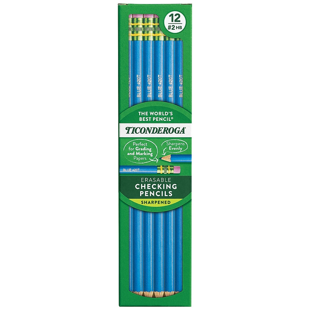 Ticonderoga Colored Pencils, Blue, Dozen