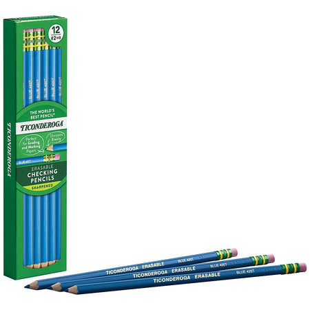 Ticonderoga Colored Pencils, Blue, Dozen