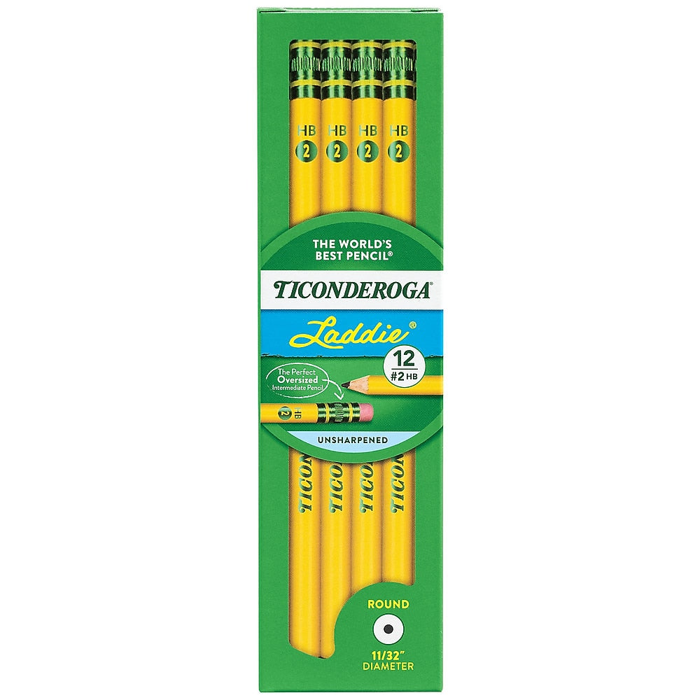 Ticonderoga Laddie Wooden Pencil, #2 Soft Lead, Dozen