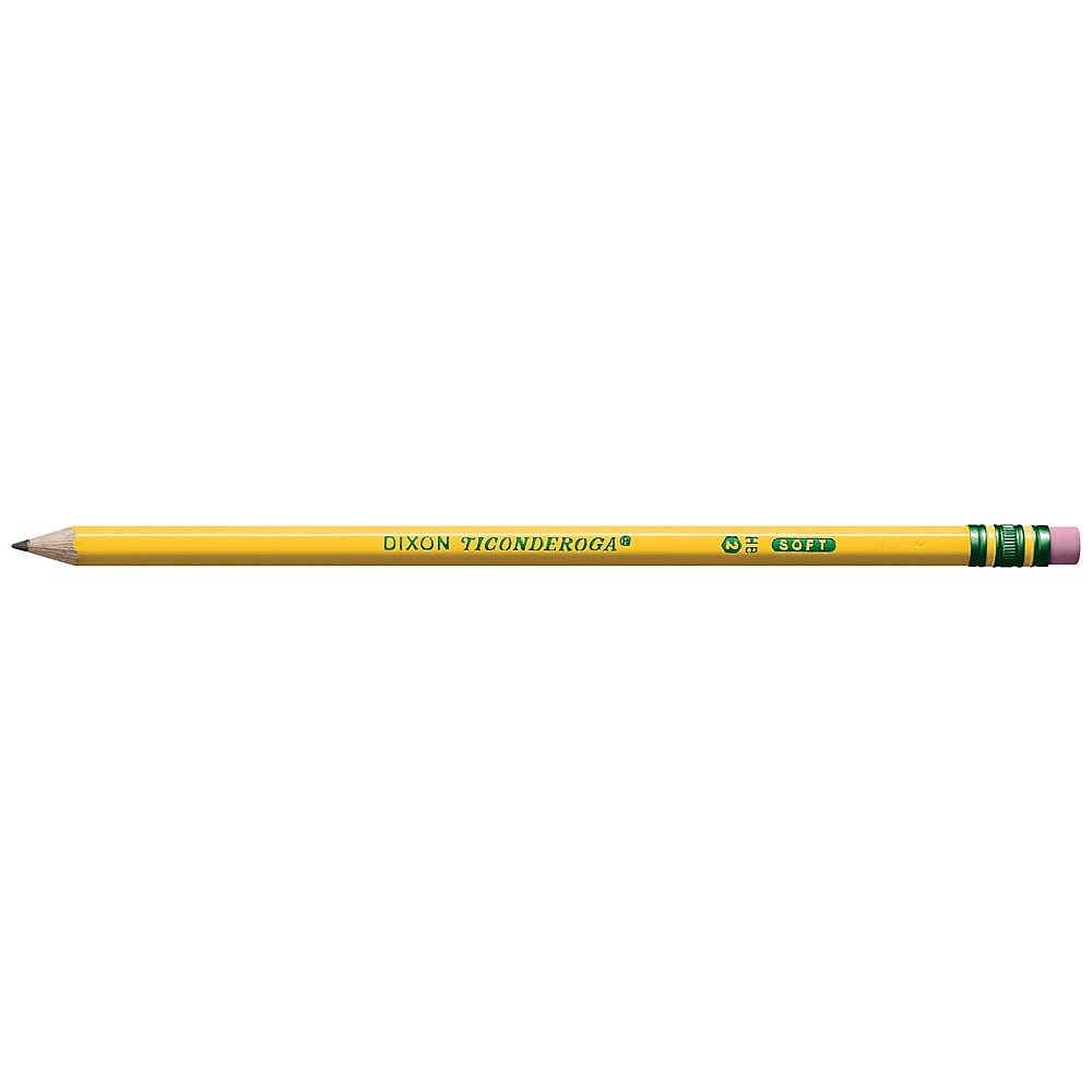 Ticonderoga Pre-Sharpened Wooden Pencil, 2.2mm, #2 Soft Lead, Dozen