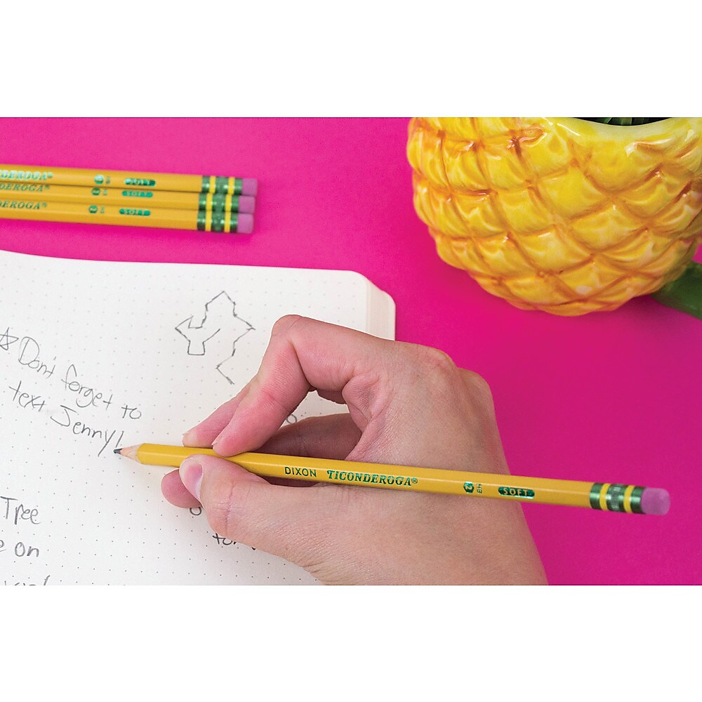 Ticonderoga Pre-Sharpened Wooden Pencil, 2.2mm, #2 Soft Lead, Dozen