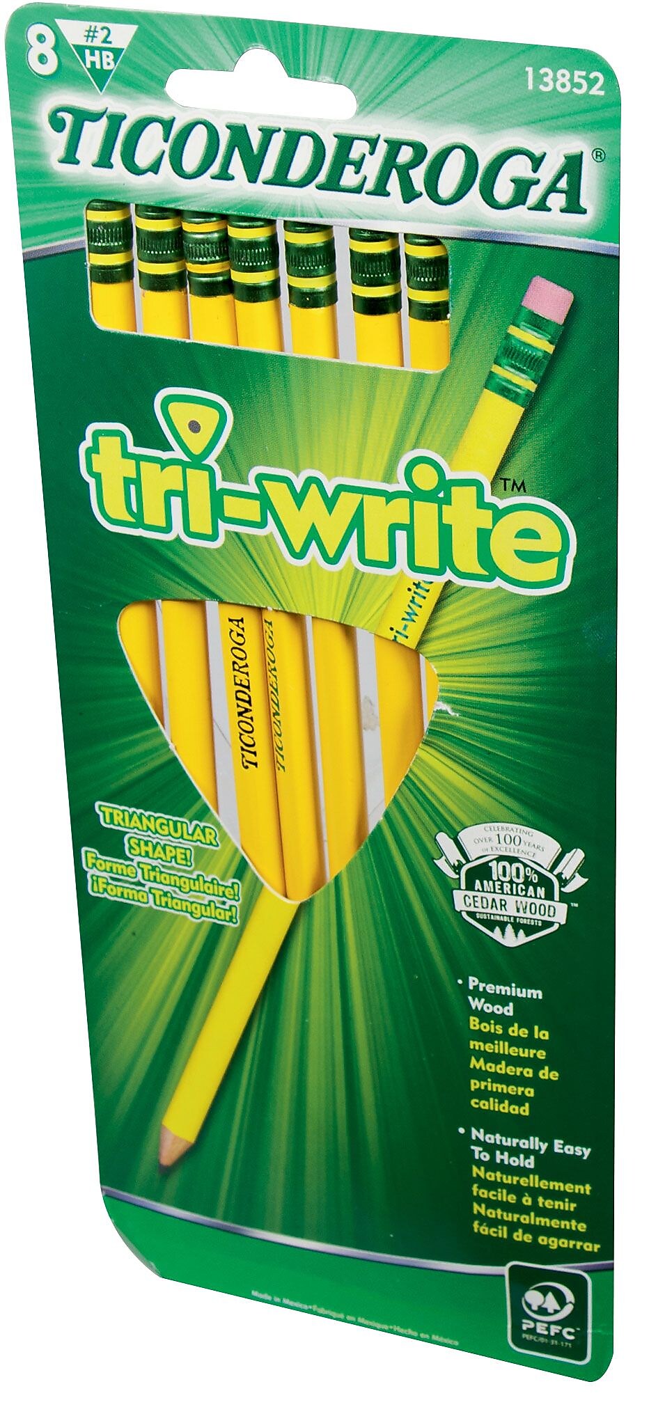 Ticonderoga Wooden Pencil, 0.7mm, #2 Soft Lead, 8/Pack