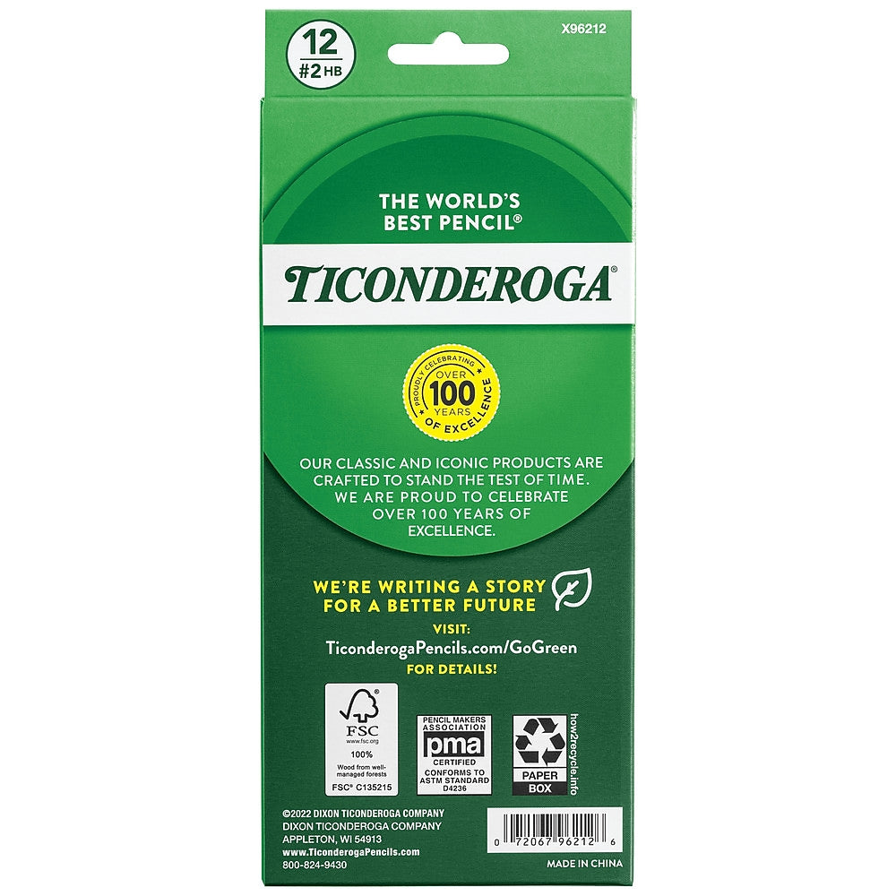 Ticonderoga Wooden Pencil, #2 Soft Lead, Dozen
