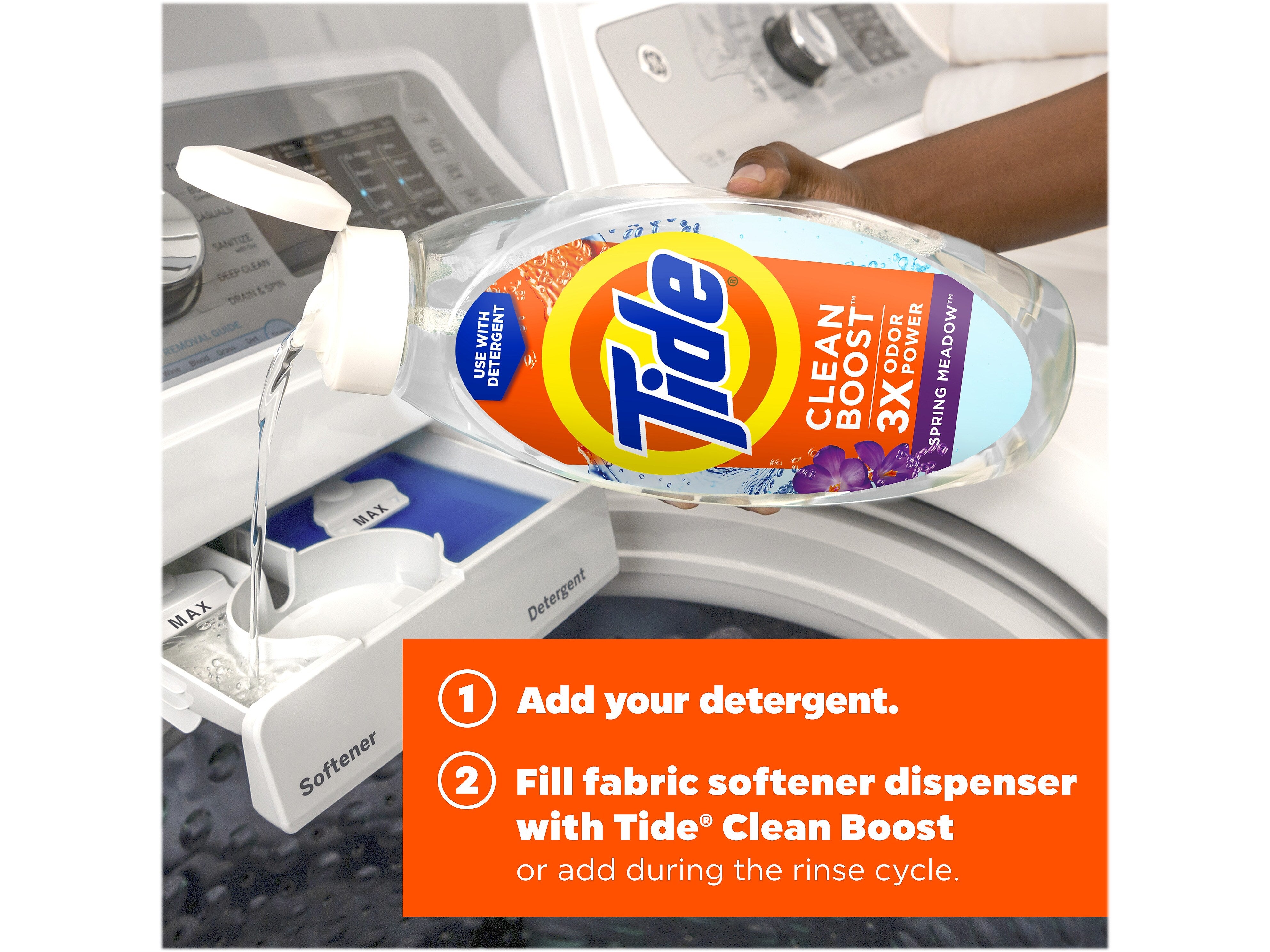 Tide Clean Boost In-Wash Scent Booster, Spring Meadow, 48 fl. oz.