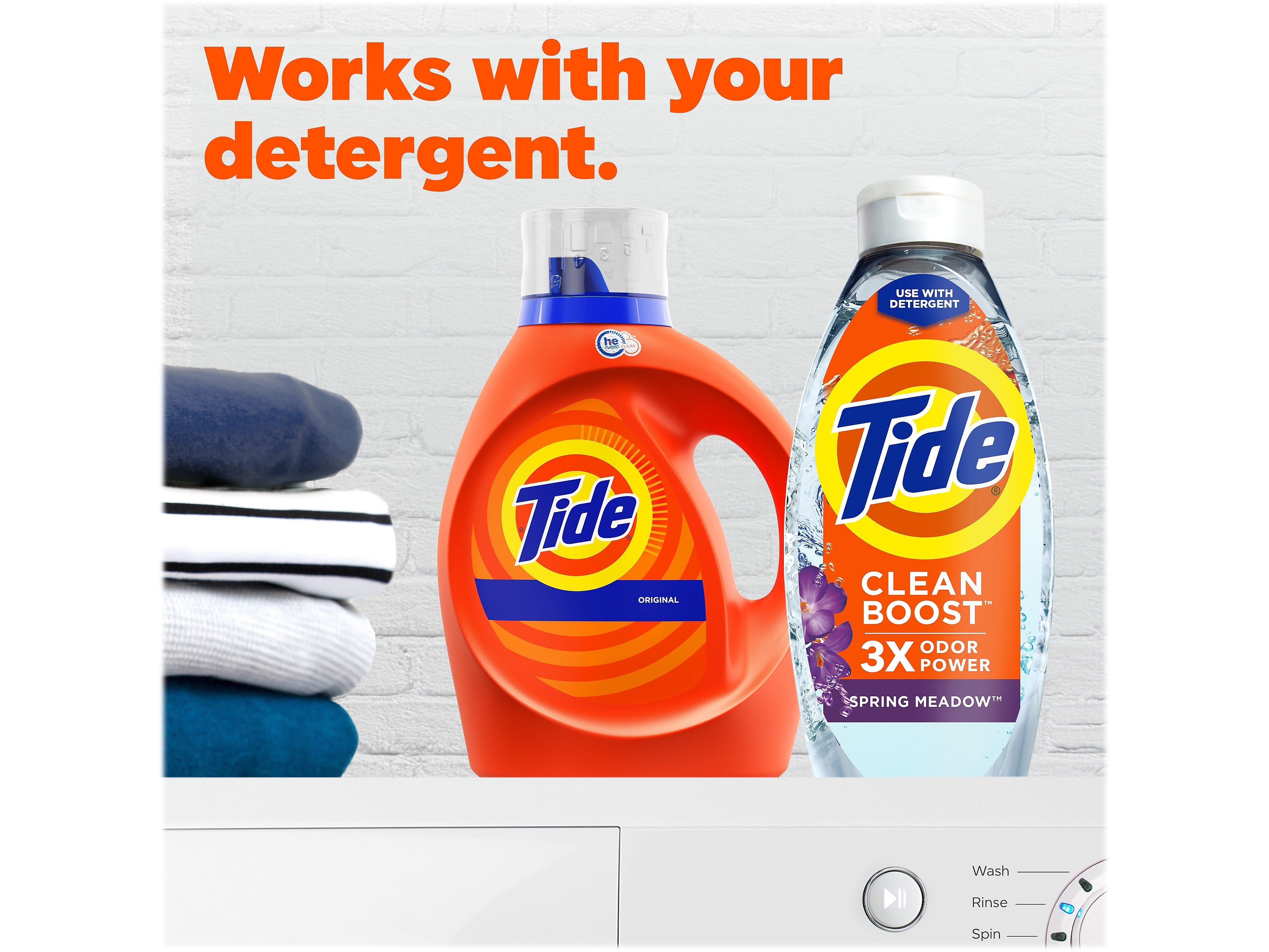 Tide Clean Boost In-Wash Scent Booster, Spring Meadow, 48 fl. oz.