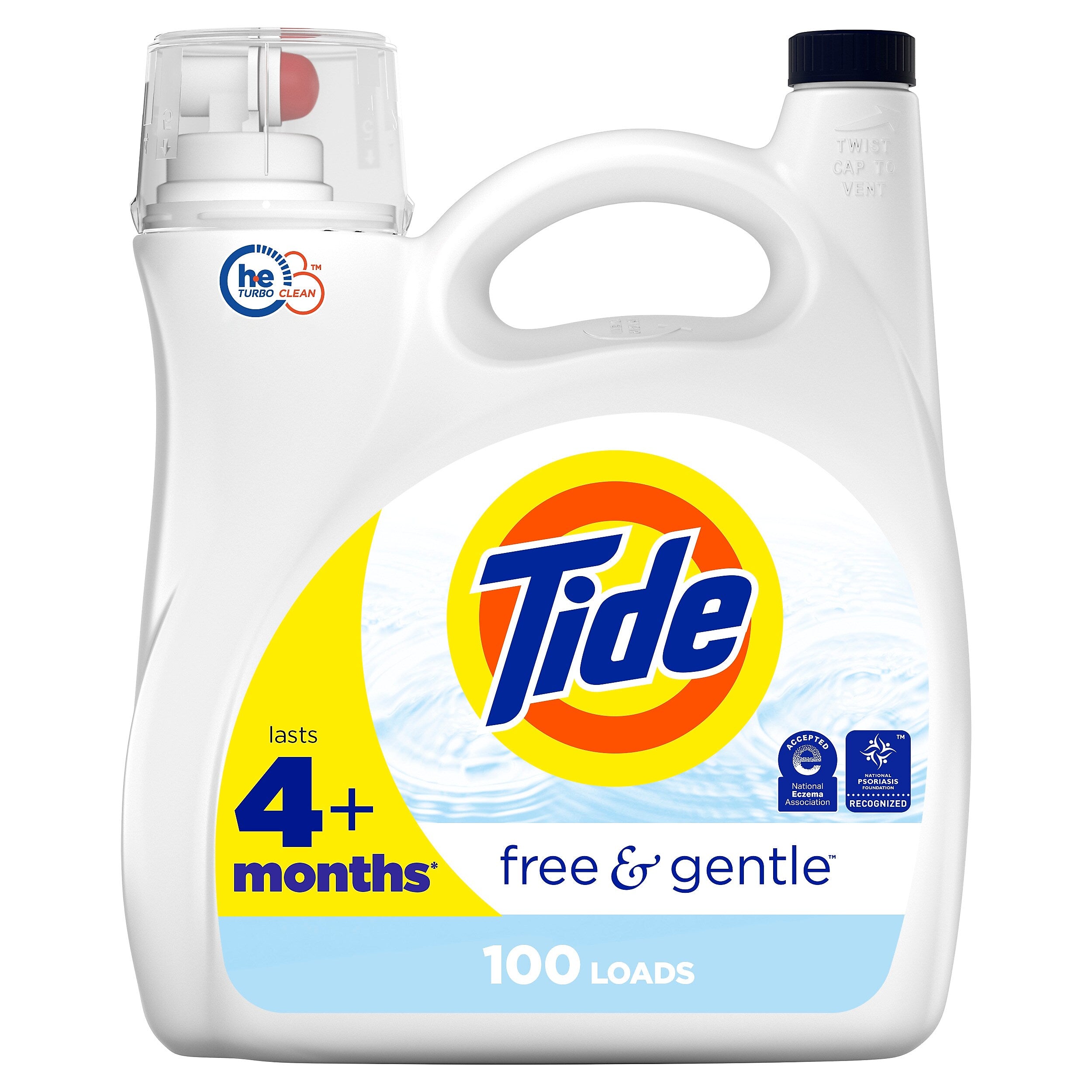 Tide Free & Gentle HE Liquid Laundry Detergent, 100 loads, 146 oz.