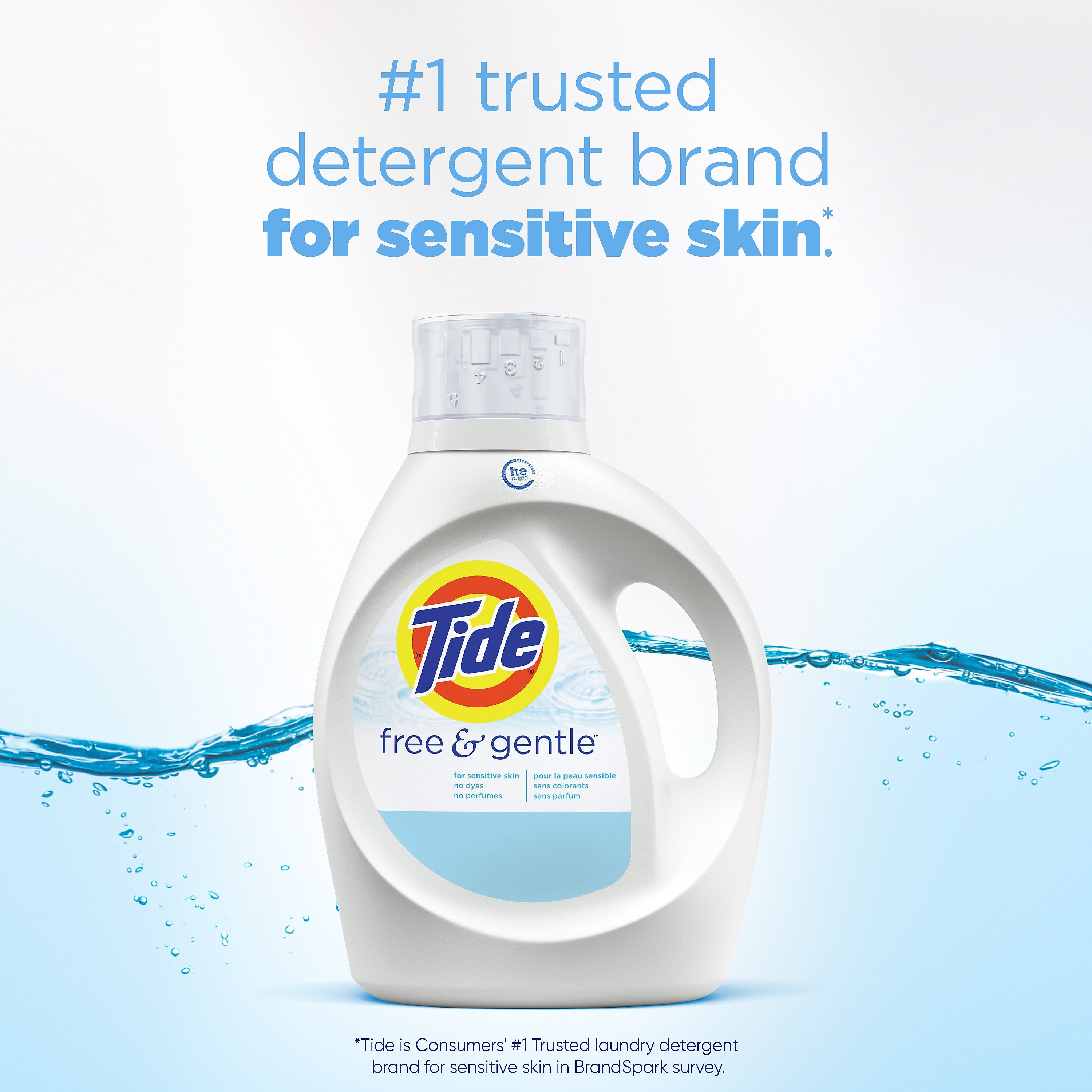 Tide Free & Gentle HE Liquid Laundry Detergent, 64 Loads, 92 oz.