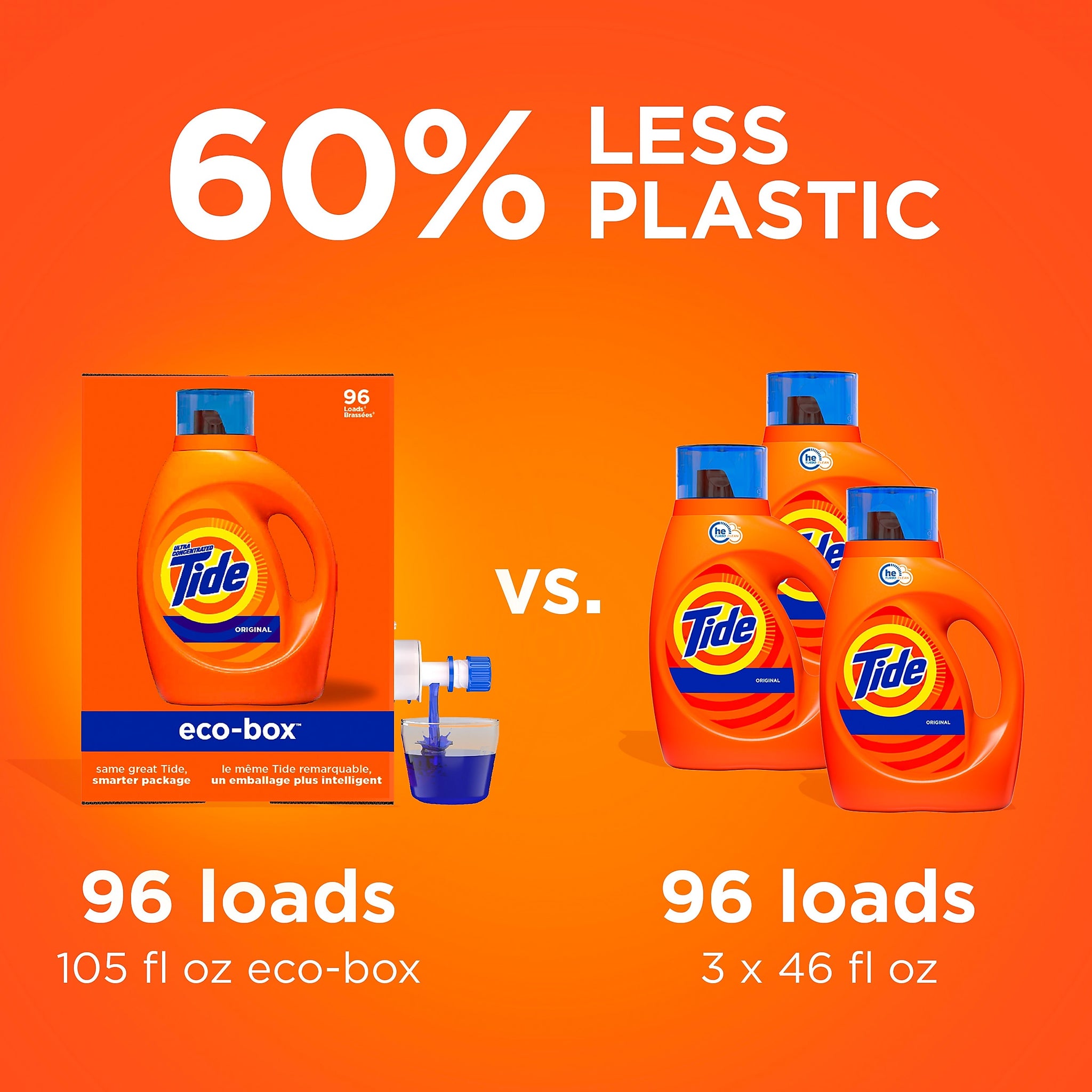 Tide HE Liquid Laundry Detergent, 96 Loads, 105 oz.