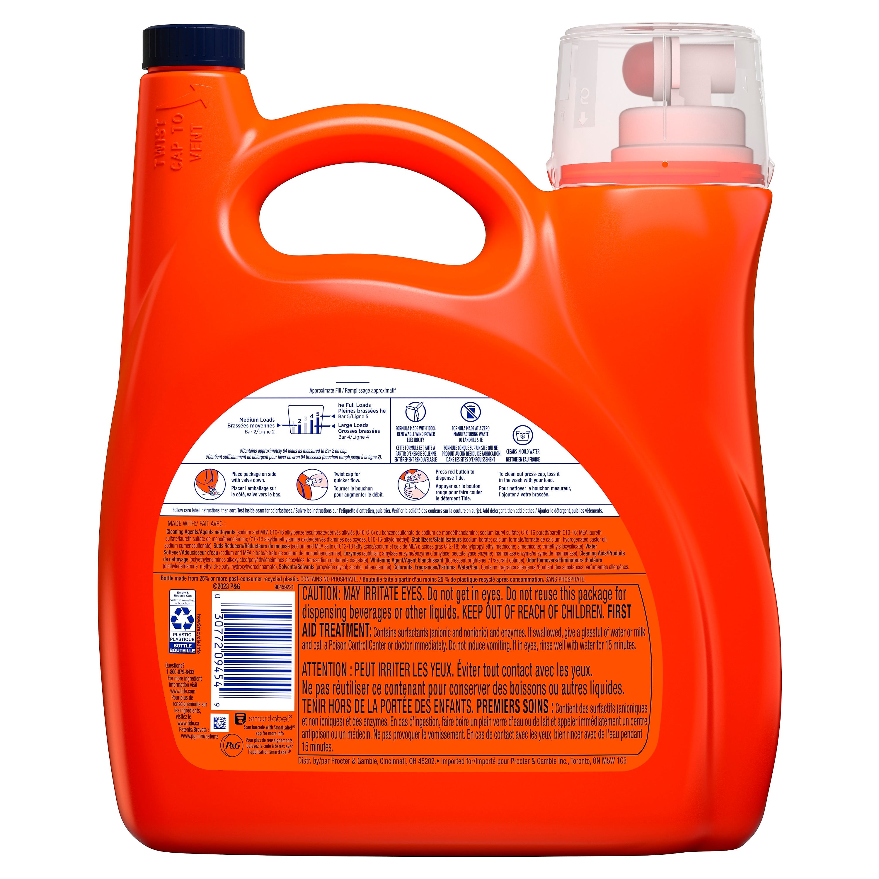 Tide Hygienic Clean HE Liquid Laundry Detergent, Original Scent, 94 Loads, 146 oz.