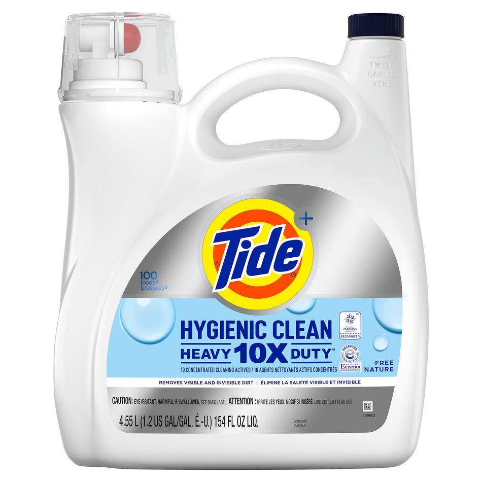 Tide Hygienic Clean HE Liquid Laundry Detergent, Unscented, 94 loads, 146 oz.