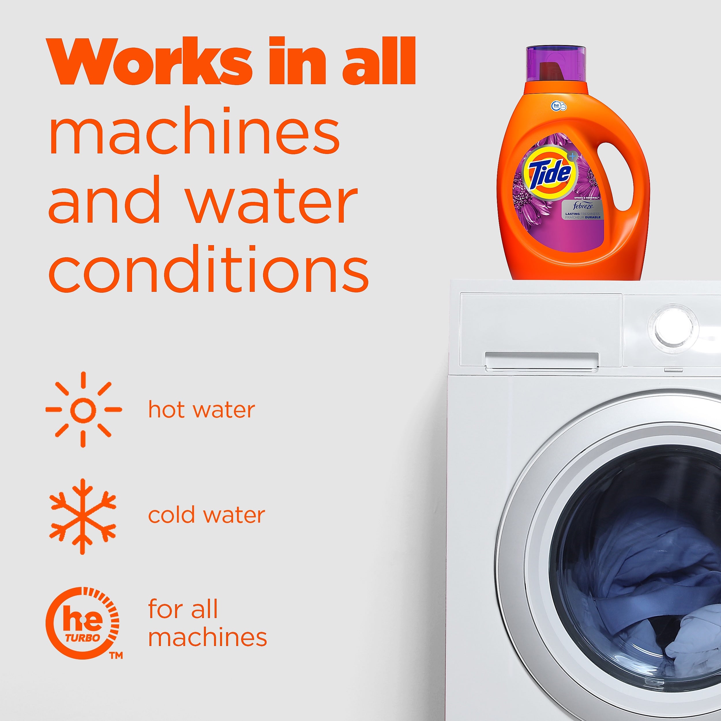 Tide Plus Febreze Freshness HE Liquid Laundry Detergent, 59 Loads, 84 oz.