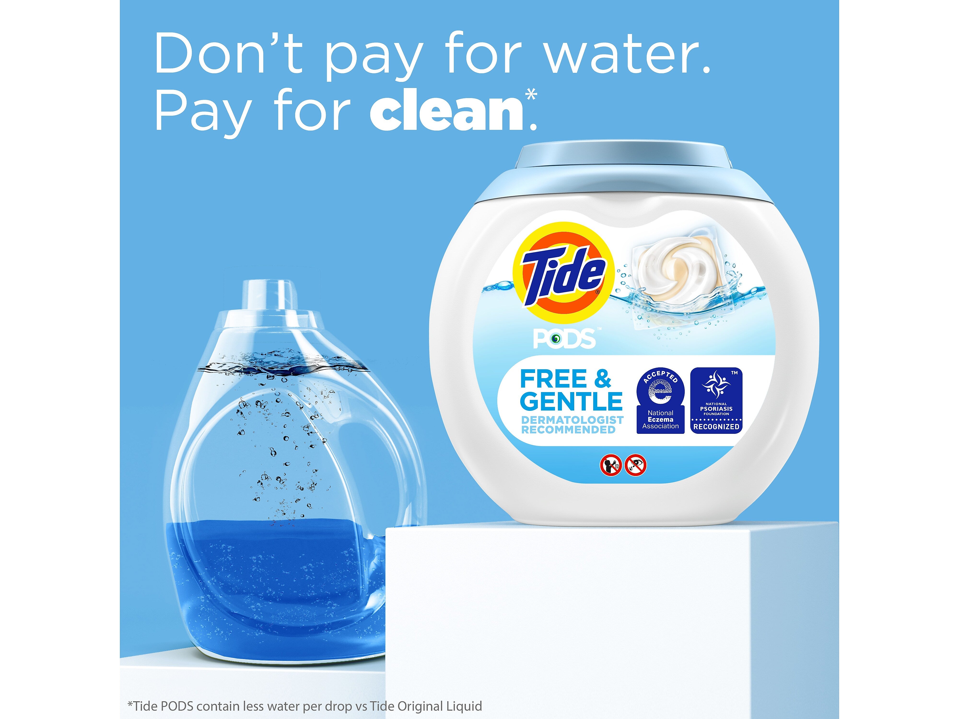 Tide PODS Free & Gentle HE Laundry Detergent Capsule, Coldwater Clean, 63 Oz., 76/Pack