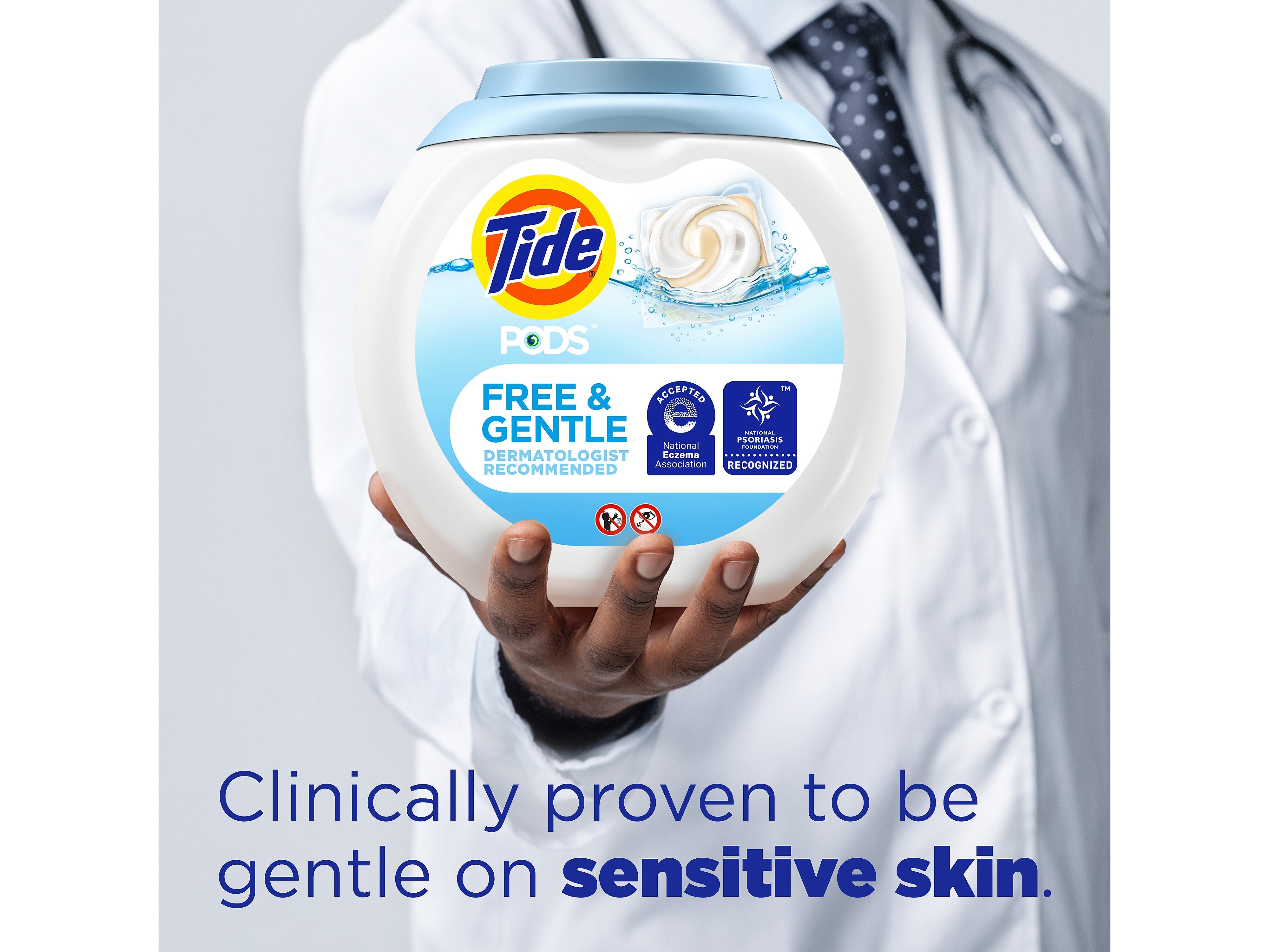 Tide PODS Free & Gentle HE Laundry Detergent Capsule, Coldwater Clean, 63 Oz., 76/Pack