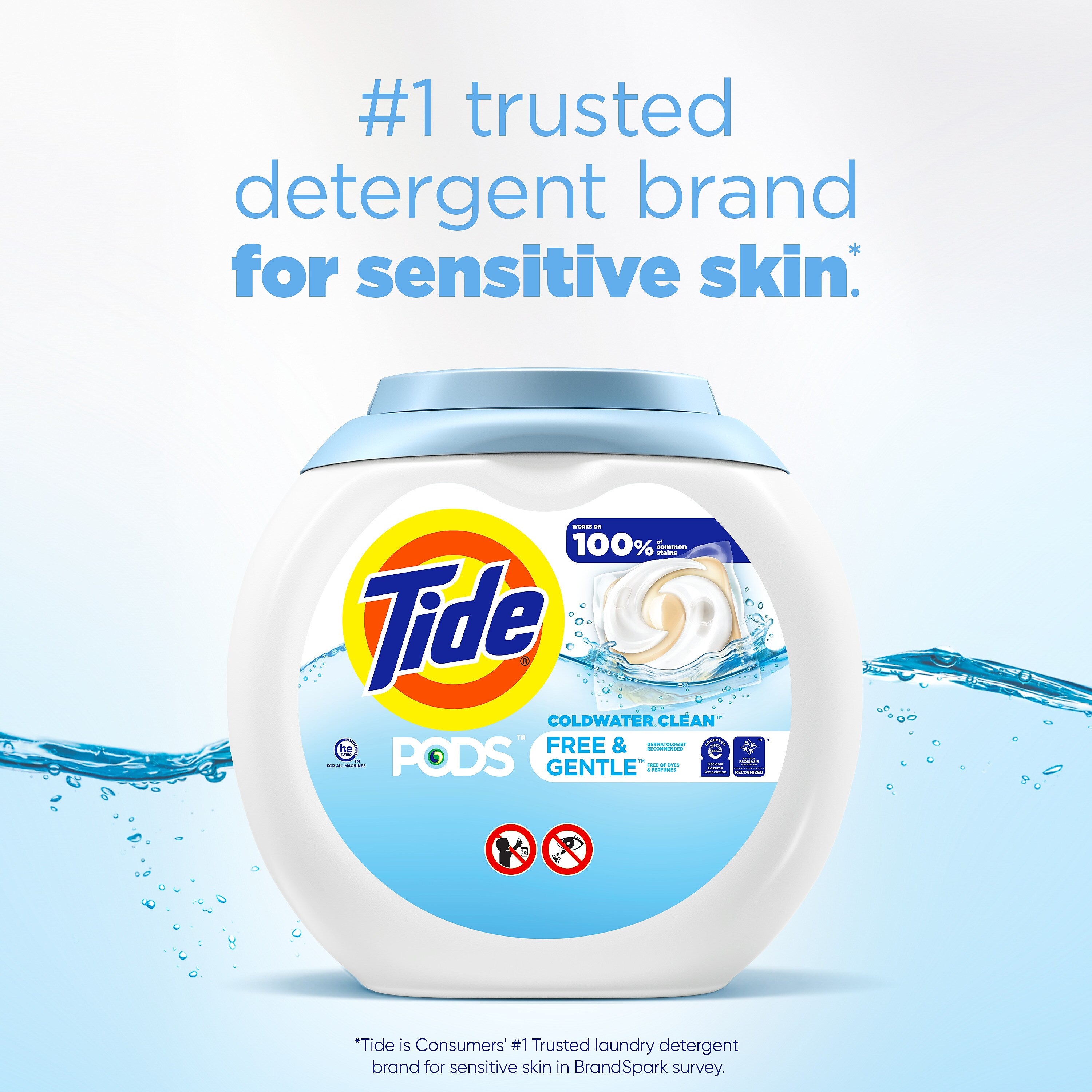 Tide PODS Free & Gentle Laundry Detergent Capsules, 58 oz., 81 Capsules