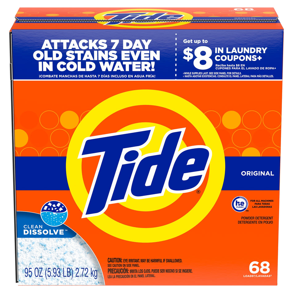 Tide Powder Laundry Detergent, 68 Loads, 95 oz.