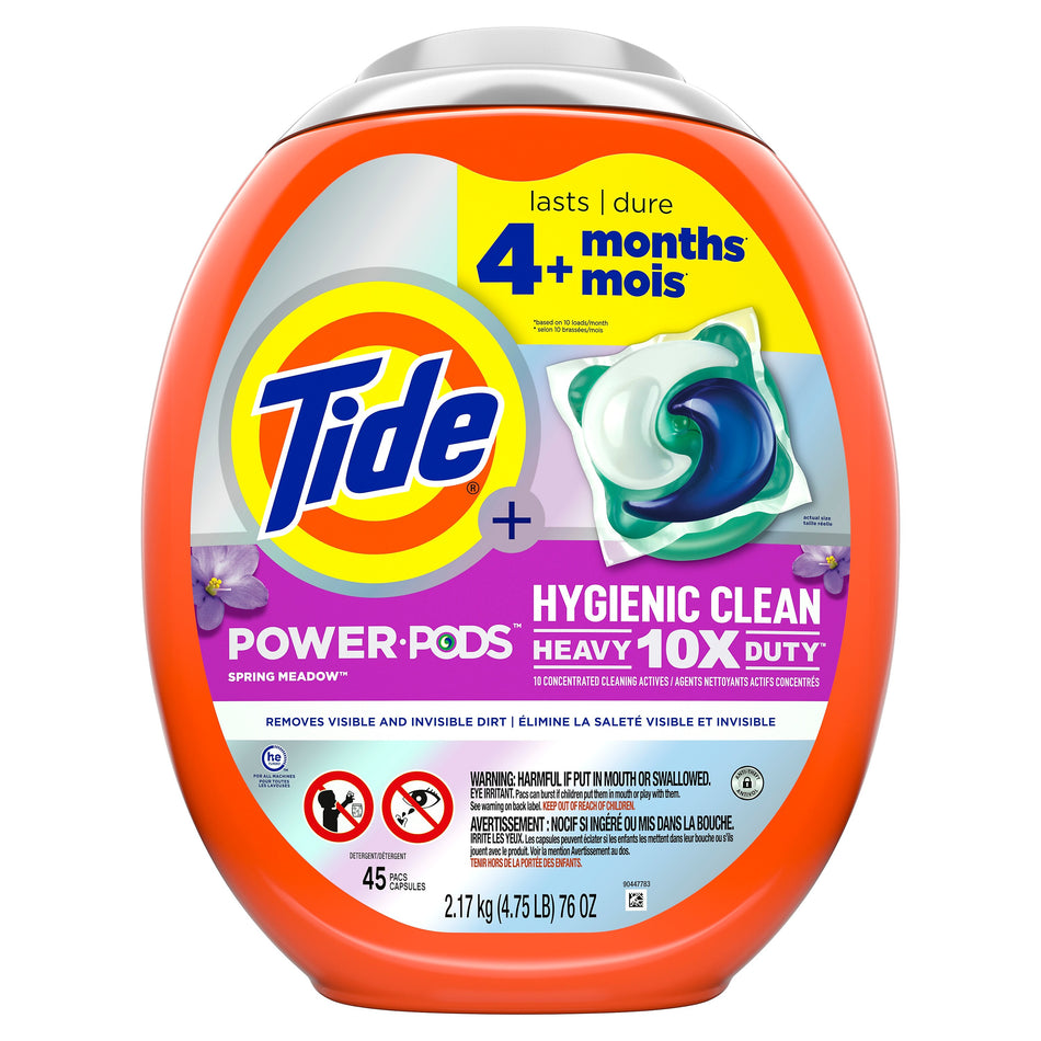 Tide Power PODS Laundry Detergent Pacs, Spring Meadow, 45 Capsules