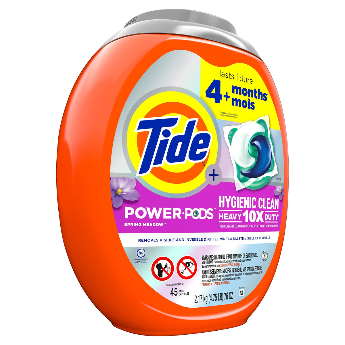 Tide Power PODS Laundry Detergent Pacs, Spring Meadow, 45 Capsules