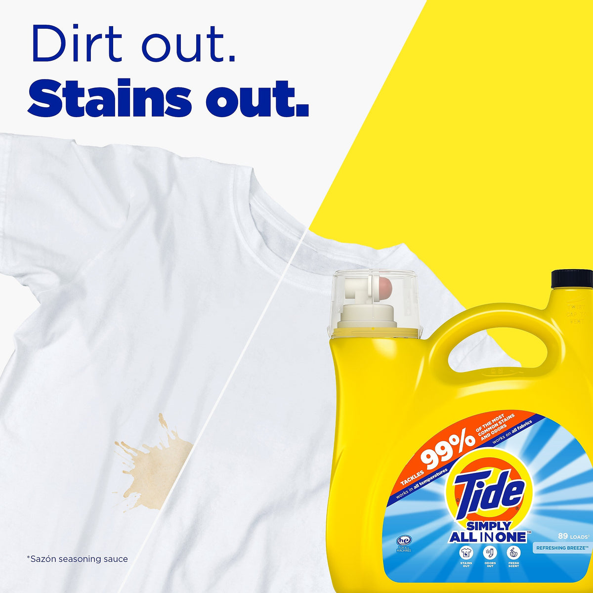 Tide Simply Clean & Fresh Liquid Laundry Detergent, Refreshing Breeze, 89 loads, 128 fl oz.